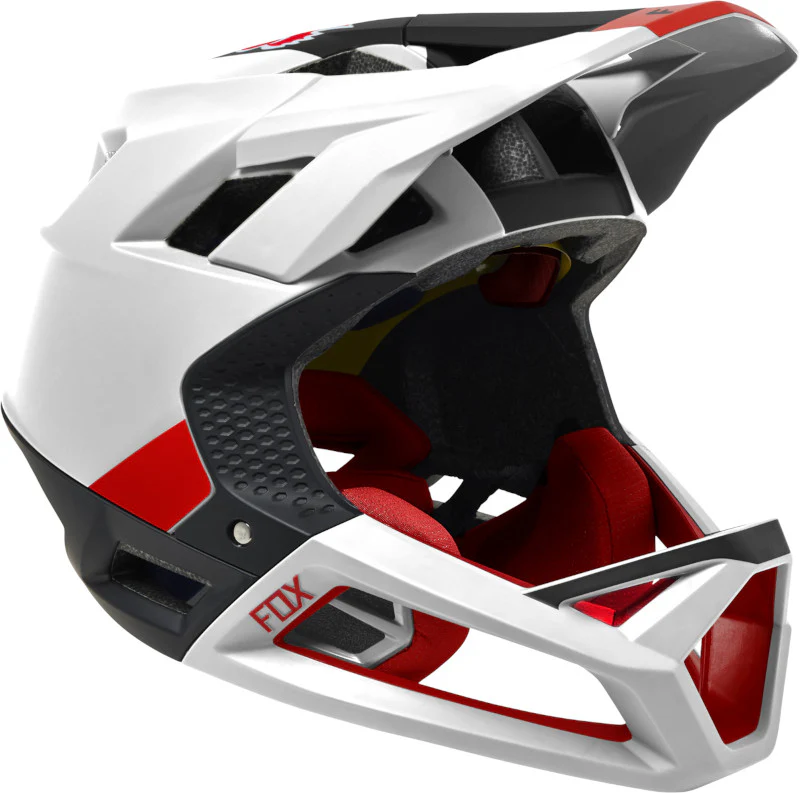 CASCO FOX PROFRAME BLOCKED CE [BLANCO/ROJO]